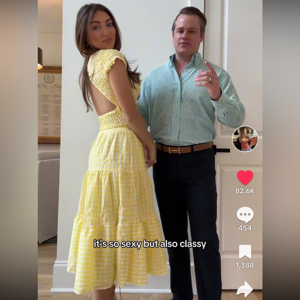 Yellow Gingham Smocked Two-Piece Midi Dress